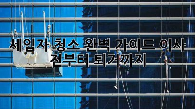 세입자 청소 완벽 가이드: 이사 전부터 퇴거까지