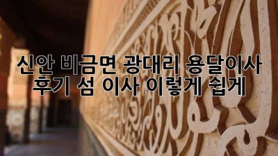 신안 비금면 광대리 용달이사 후기: 섬 이사, 이렇게 쉽게?